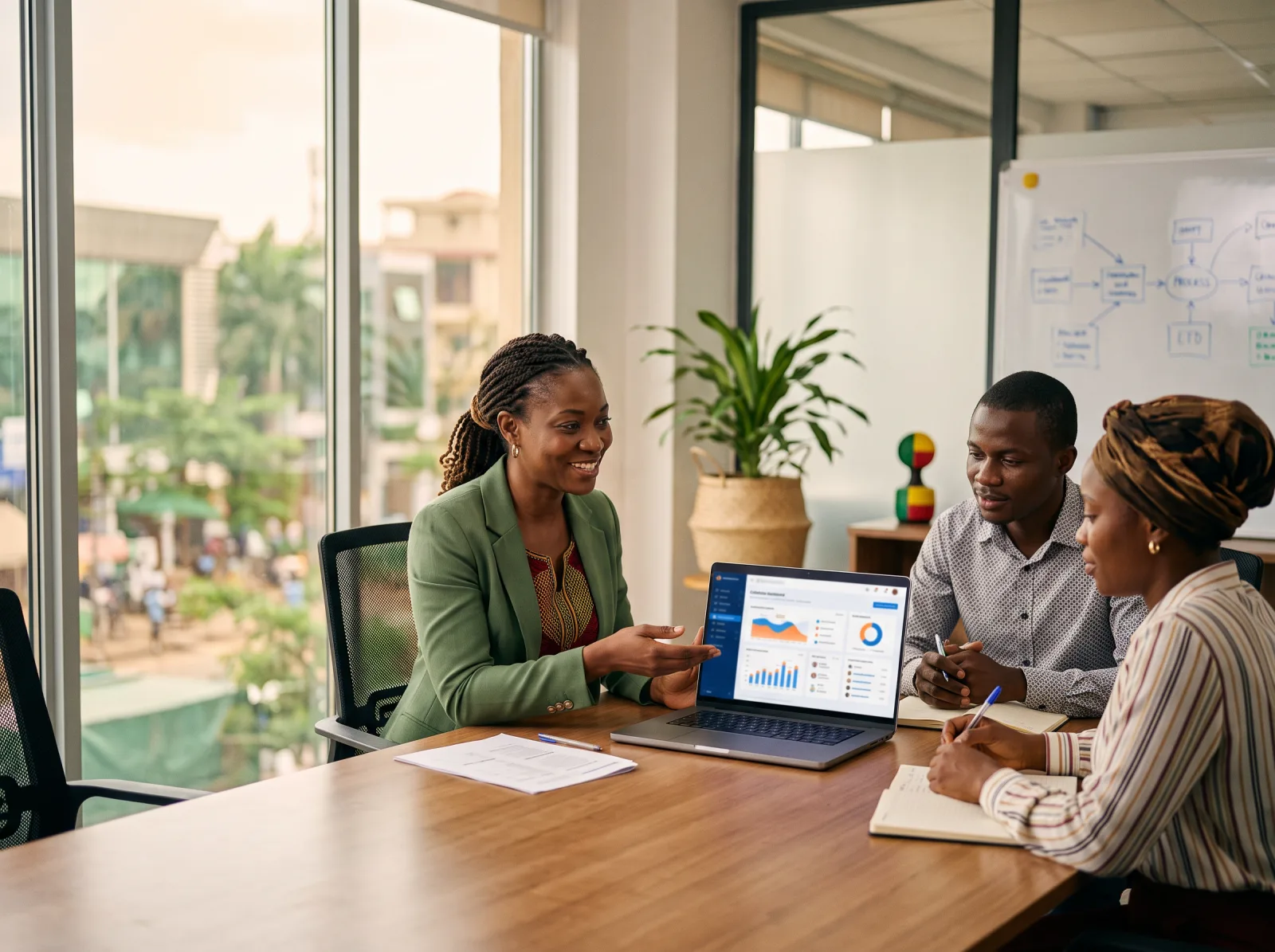Consultant accompagnant une équipe béninoise dans son projet CRM